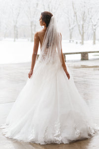 Embellished Fingertip Veil (#Hayley) - Dream Dresses by P.M.N.