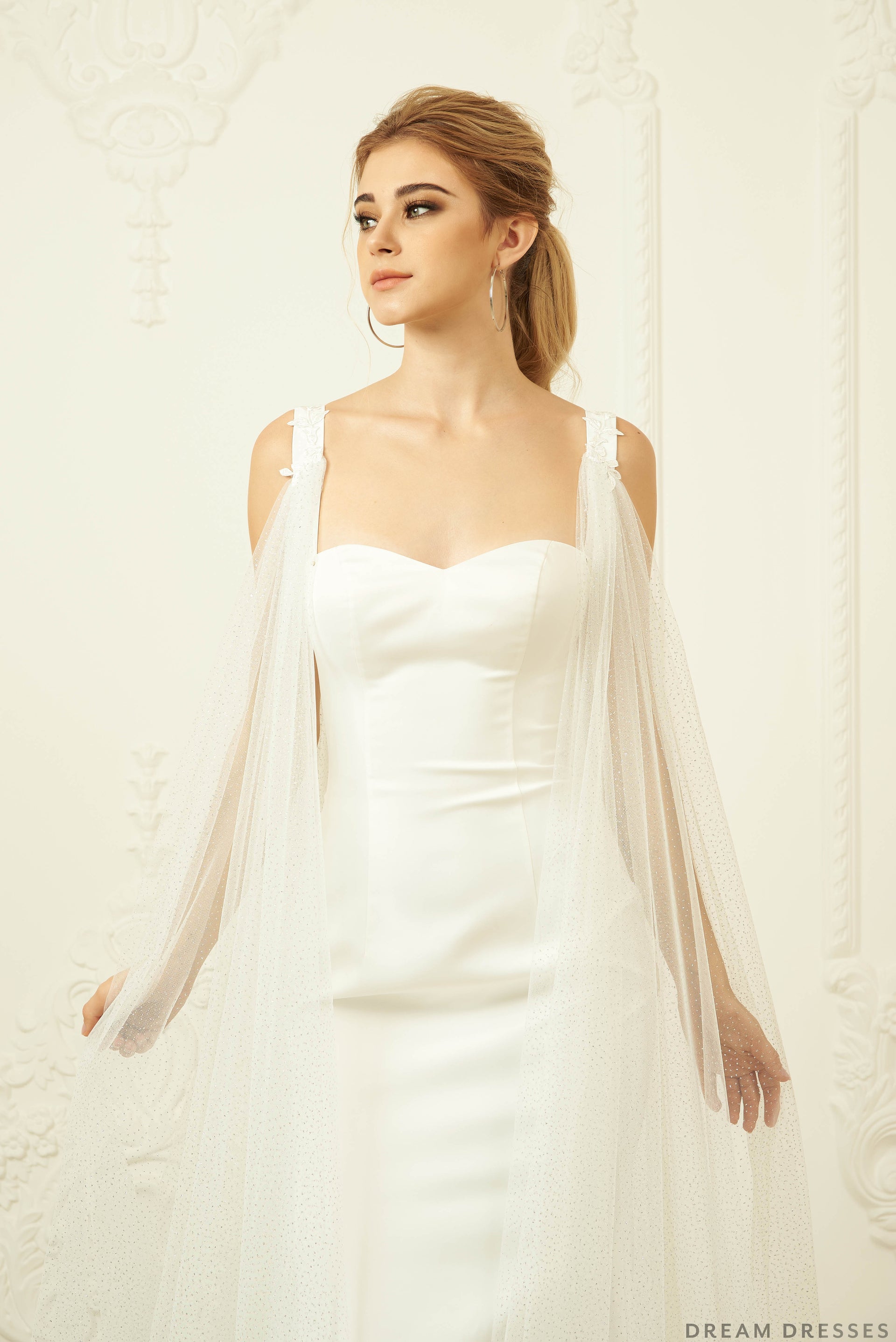 Detachable Wedding Sleeve Cape (#ISOTTA) - Dream Dresses by P.M.N.