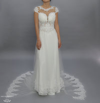 White Bridal Ao Dai | Modern Vietnamese Lace Bridal Dress (#JENY) - Dream Dresses by P.M.N.
