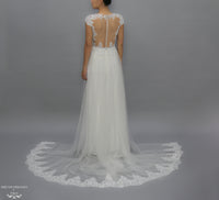 White Bridal Ao Dai | Modern Vietnamese Lace Bridal Dress (#JENY) - Dream Dresses by P.M.N.