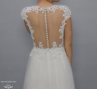 White Bridal Ao Dai | Modern Vietnamese Lace Bridal Dress (#JENY) - Dream Dresses by P.M.N.