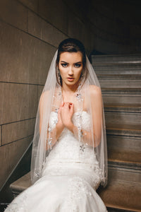 Embellished Fingertip Veil (#Karli) - Dream Dresses by P.M.N.
