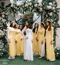 White Bridal Ao Dai | Vietnamese Lace Bridal Dress (#ISABELLE) - Dream Dresses by P.M.N.
