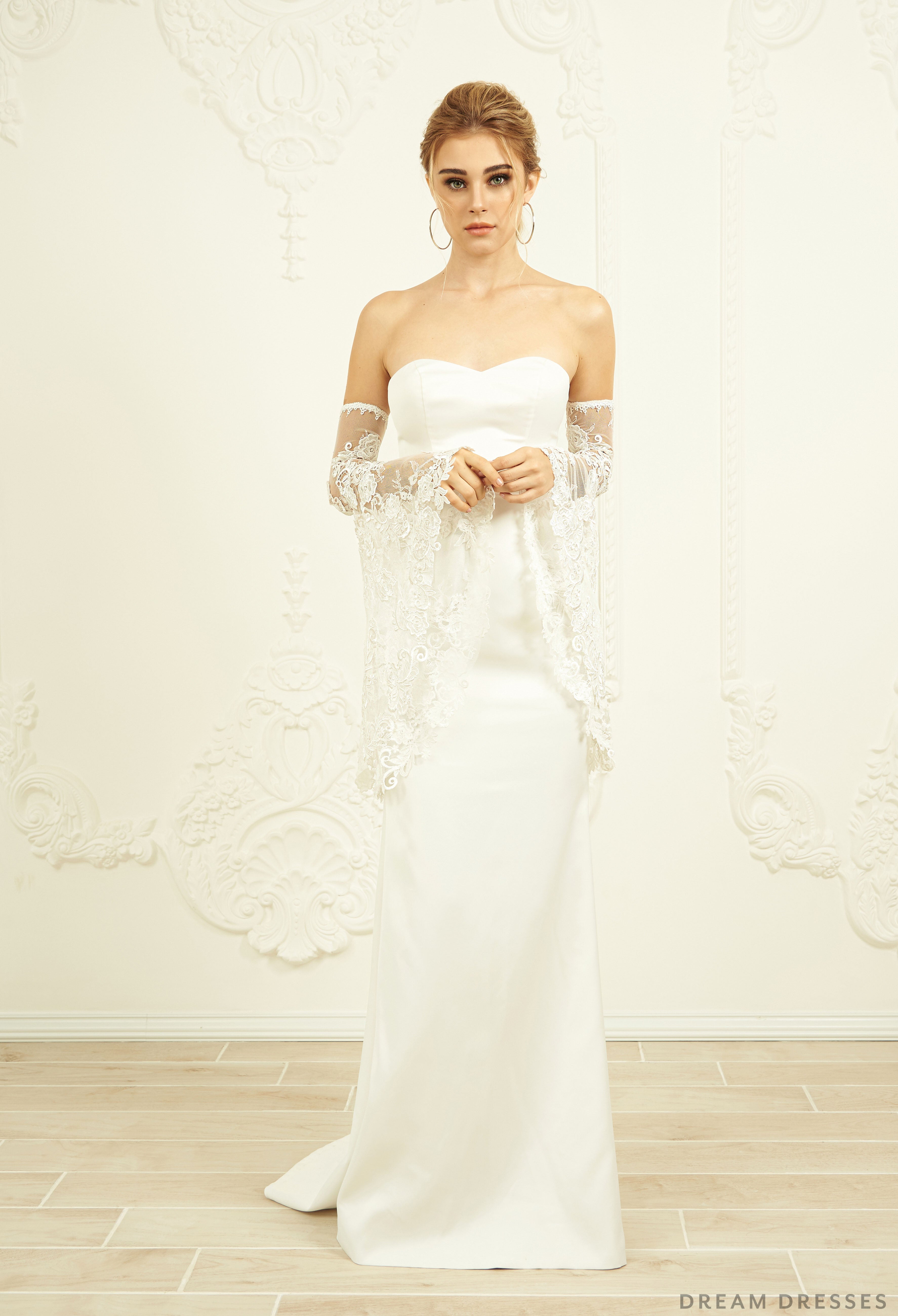 Detachable Bridal Bell Sleeves (#KAYLEE)