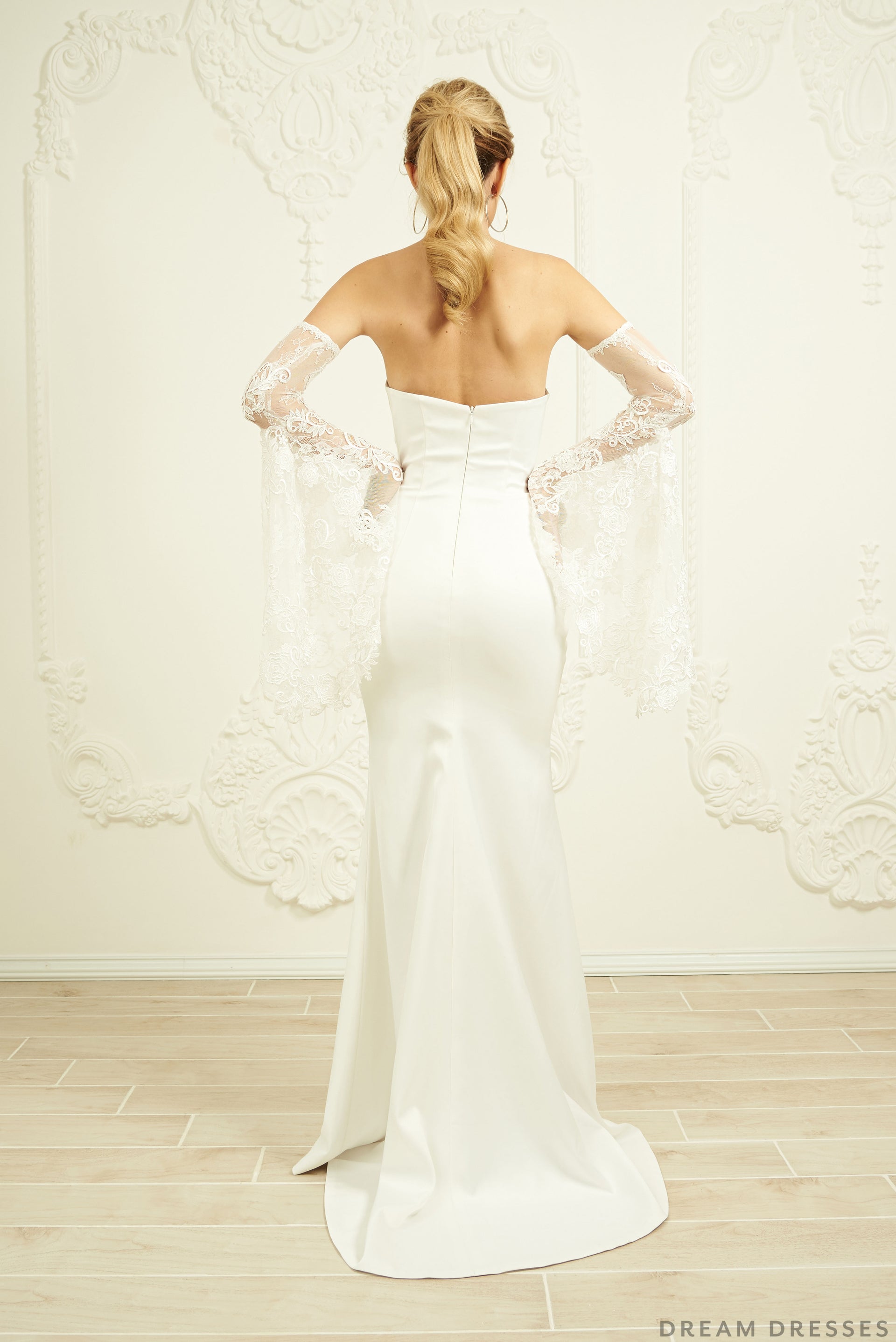 Detachable Bridal Bell Sleeves (#KAYLEE) - Dream Dresses by P.M.N.