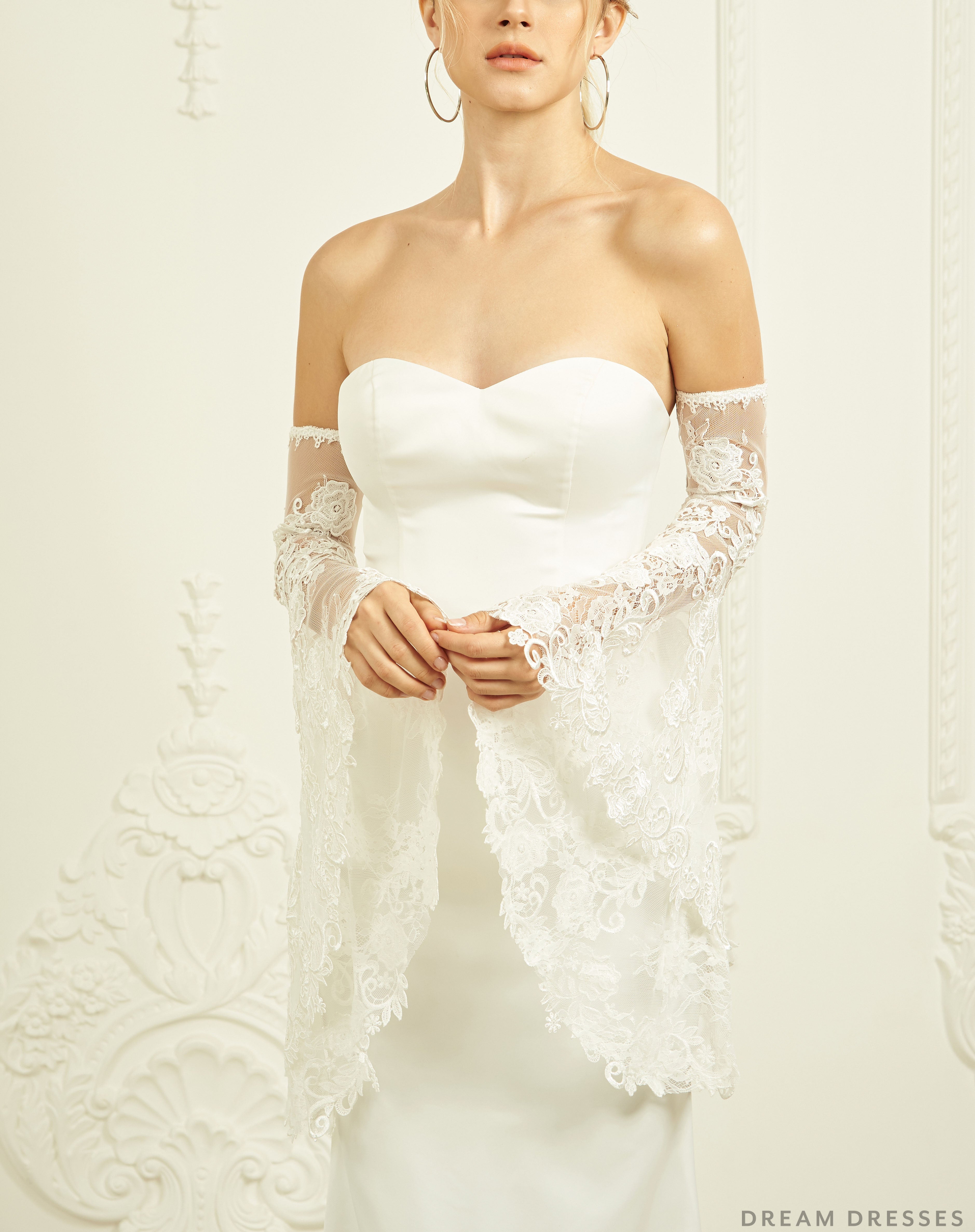 Detachable Bridal Bell Sleeves Dream Dresses by Dream