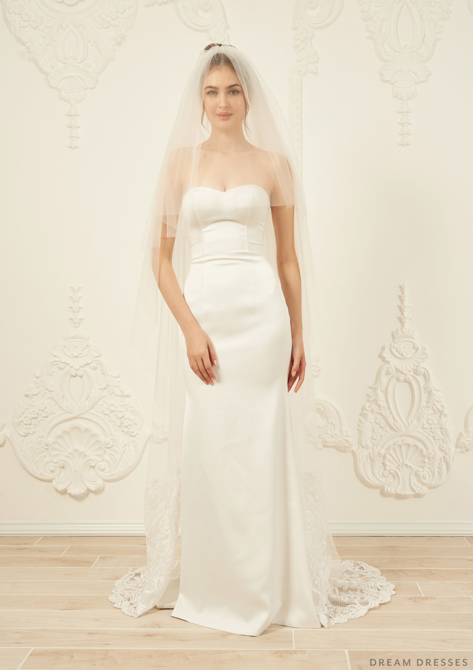 Drop Veil with Blusher (#Dione) - Dream Dresses by P.M.N.