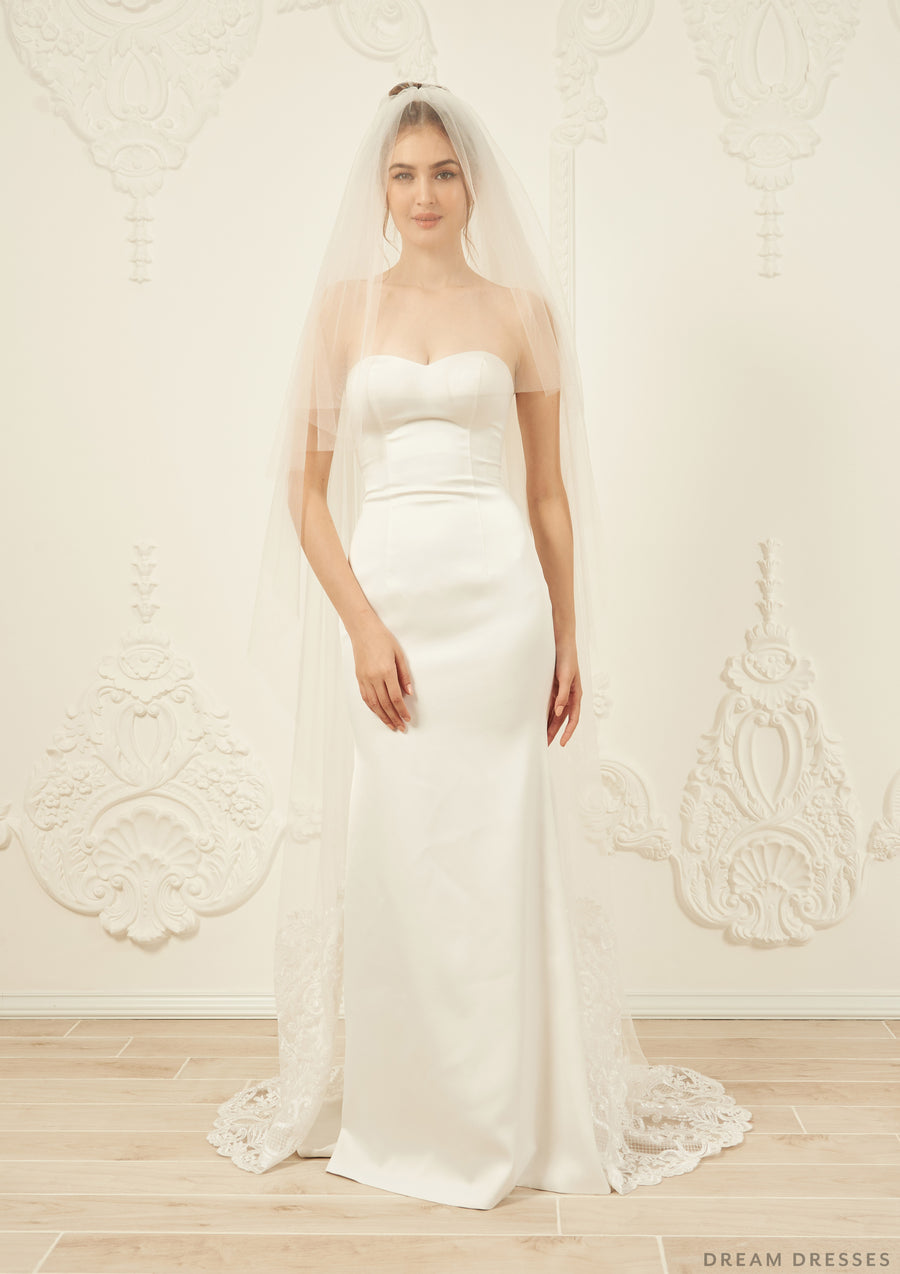Drop Veil with Blusher (#Dione) - Dream Dresses by P.M.N.