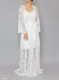 Long Bridal Lace Robe (#Laina) - Dream Dresses by P.M.N.