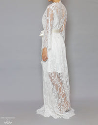 Long Bridal Lace Robe (#Laina) - Dream Dresses by P.M.N.