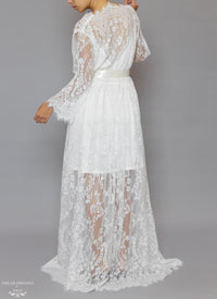 Long Bridal Lace Robe (#Laina) - Dream Dresses by P.M.N.