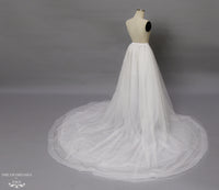 Detachable Bridal Tulle Overskirt with Horsehair Trim (#Lamia) - Dream Dresses by P.M.N.