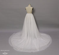 Detachable Bridal Tulle Overskirt with Horsehair Trim (#Lamia) - Dream Dresses by P.M.N.