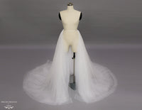 Detachable Bridal Tulle Overskirt with Horsehair Trim (#Lamia) - Dream Dresses by P.M.N.