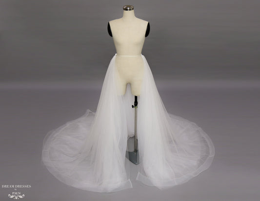 Detachable Bridal Tulle Overskirt with Horsehair Trim (#Lamia) - Dream Dresses by P.M.N.
