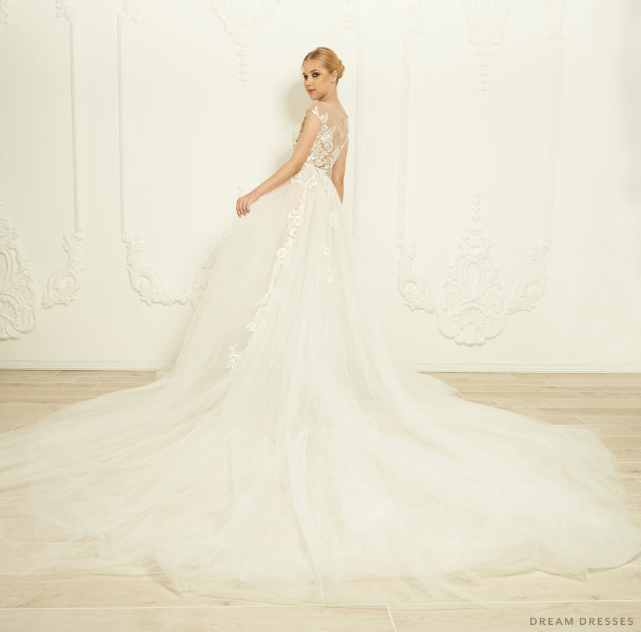 Detachable Bridal Overskirt (#Savia) - Dream Dresses by P.M.N.