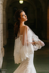 Lace Bridal Cape (#Léonie) - Dream Dresses by P.M.N
 - 3