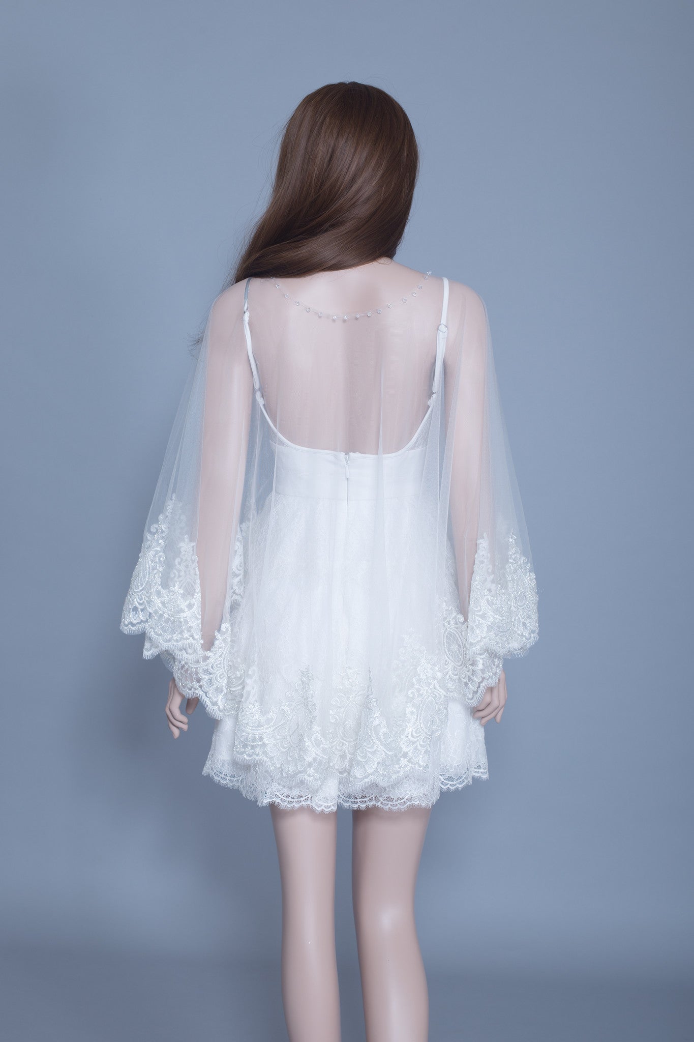 Lace Bridal Cape (#Leora) - Dream Dresses by P.M.N
 - 3