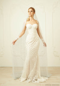 Cathedral Veil With Crystals (#Luisa) - Dream Dresses by P.M.N.