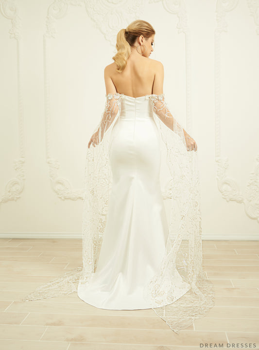 Detachable Bridal Cape Sleeves (#DAVINA) - Dream Dresses by P.M.N.