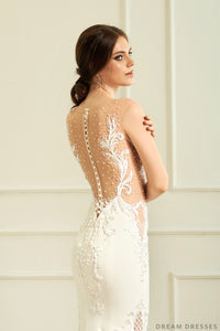 Illusion Long Sleeve Wedding Dress (#Vera) - Dream Dresses by P.M.N.