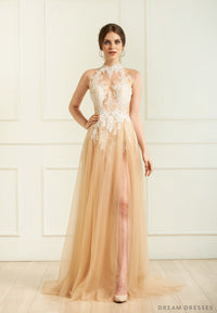 Lace Bridal Bodysuit with Side Slit (#Galina ) - Dream Dresses by P.M.N.