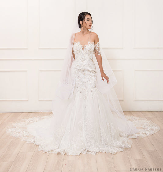 Tulle Wedding Veil with Blusher (#Tara) - Dream Dresses by P.M.N.