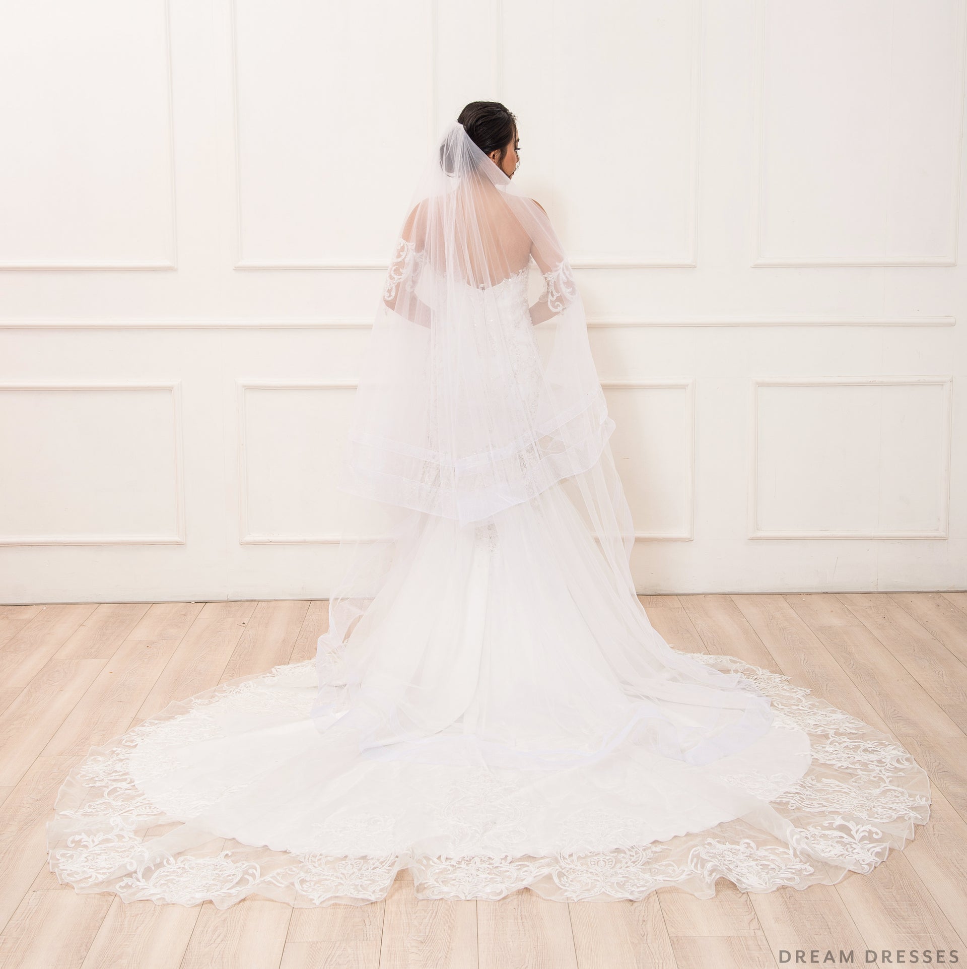 Tulle Wedding Veil with Blusher (#Tara) - Dream Dresses by P.M.N.