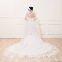 Tulle Wedding Veil with Blusher (#Tara) - Dream Dresses by P.M.N.