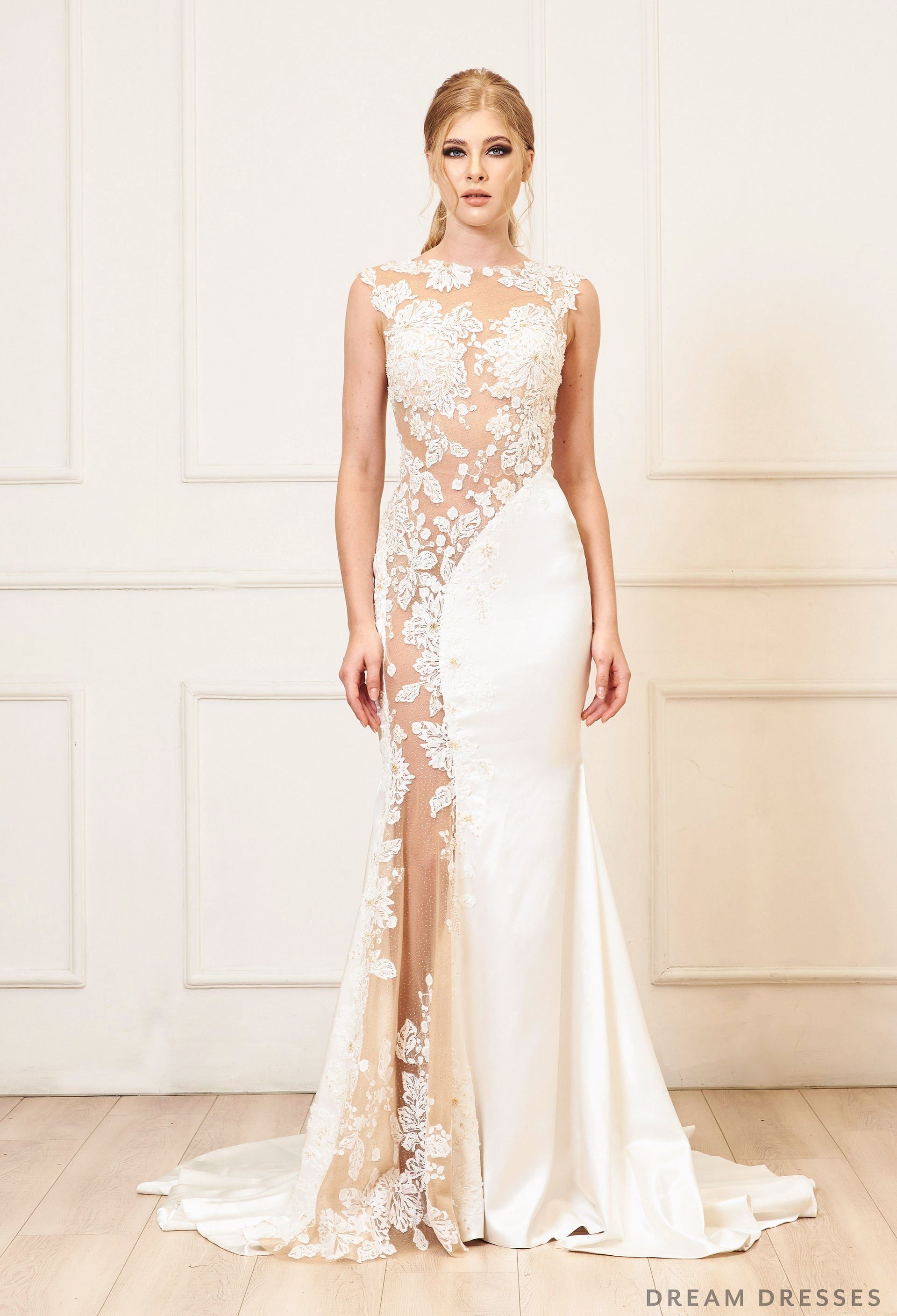 Illusion Cut-Out Wedding Dress (#Lucille) - Dream Dresses by P.M.N.