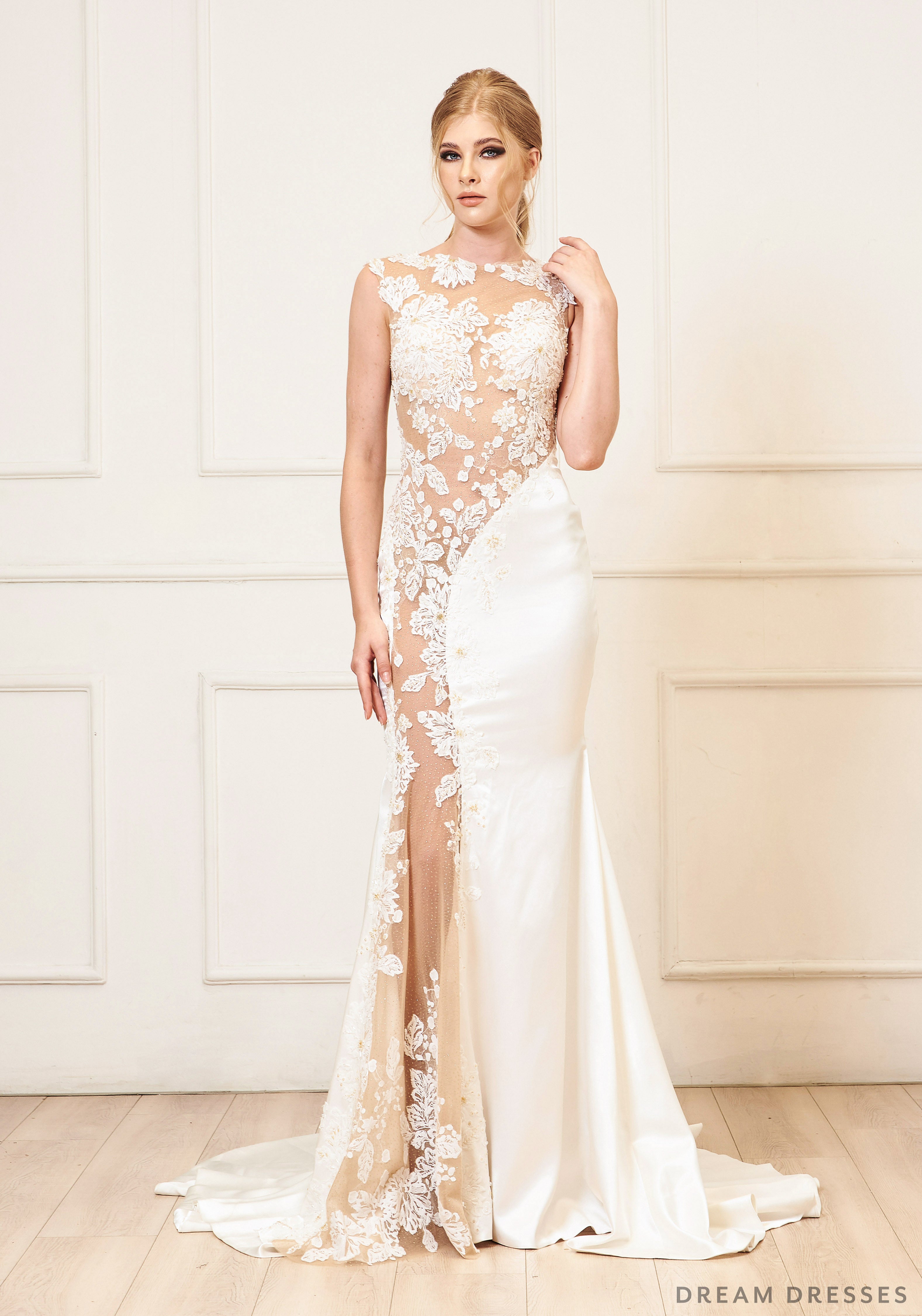 Illusion Cut-Out Wedding Dress (#Lucille)