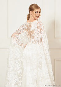 Lace Bridal Cape (#EMILE) - Dream Dresses by P.M.N.