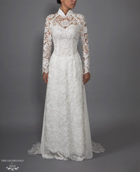 White Bridal Ao Dai | Vietnamese Lace Bridal Dress (#MELISSA) - Dream Dresses by P.M.N.