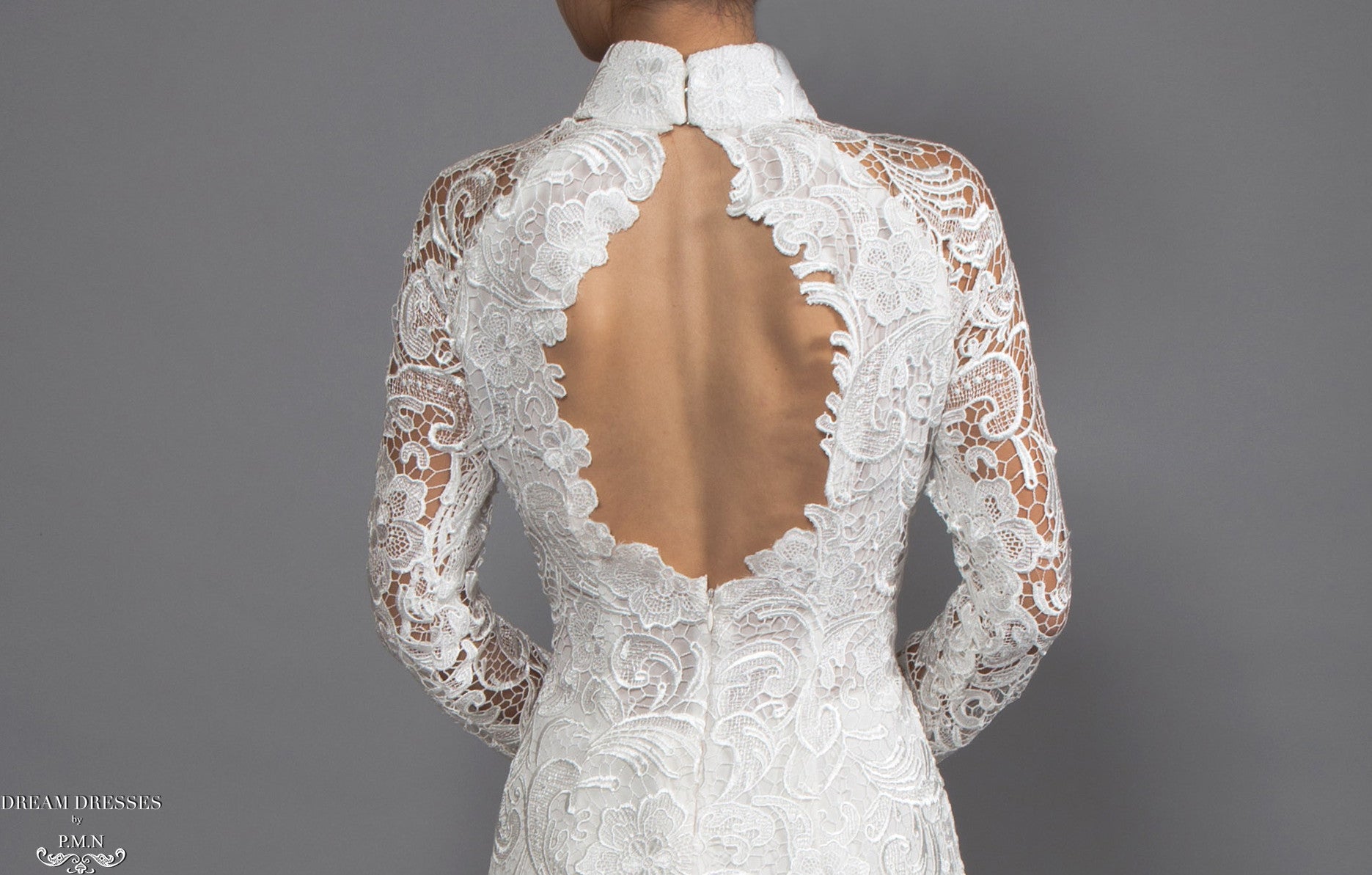White Bridal Ao Dai | Vietnamese Lace Bridal Dress (#MELISSA) - Dream Dresses by P.M.N.