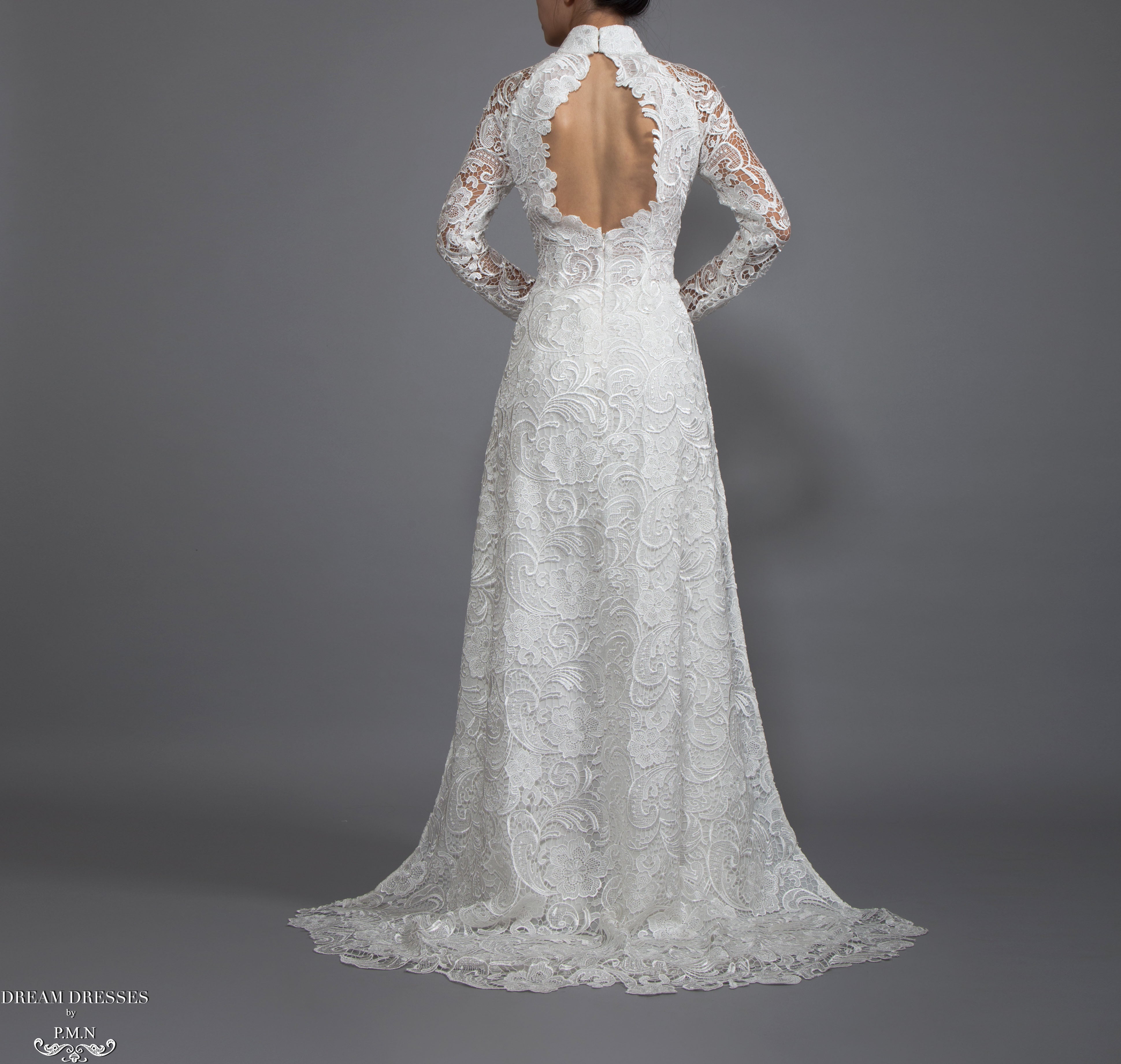 White Bridal Ao Dai | Vietnamese Lace Bridal Dress (#MELISSA)