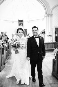 White Bridal Ao Dai | Vietnamese Lace Bridal Dress (#MELISSA) - Dream Dresses by P.M.N.