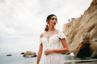 Lace Tulle Gown With Removable Off Shoulder (Style #PB192) - Dream Dresses by P.M.N
 - 7