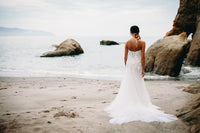 Lace Tulle Gown With Removable Off Shoulder (Style #PB192) - Dream Dresses by P.M.N
 - 8