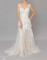 Lace and Tulle Sheath Wedding Dress (#Krista) - Dream Dresses by P.M.N.