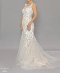 Lace and Tulle Sheath Wedding Dress (#Krista) - Dream Dresses by P.M.N.