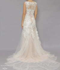 Lace and Tulle Sheath Wedding Dress (#Krista) - Dream Dresses by P.M.N.