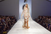 Nude Sheath Dress With White Lace Appliqué (#SS16105) - Dream Dresses by P.M.N
 - 9