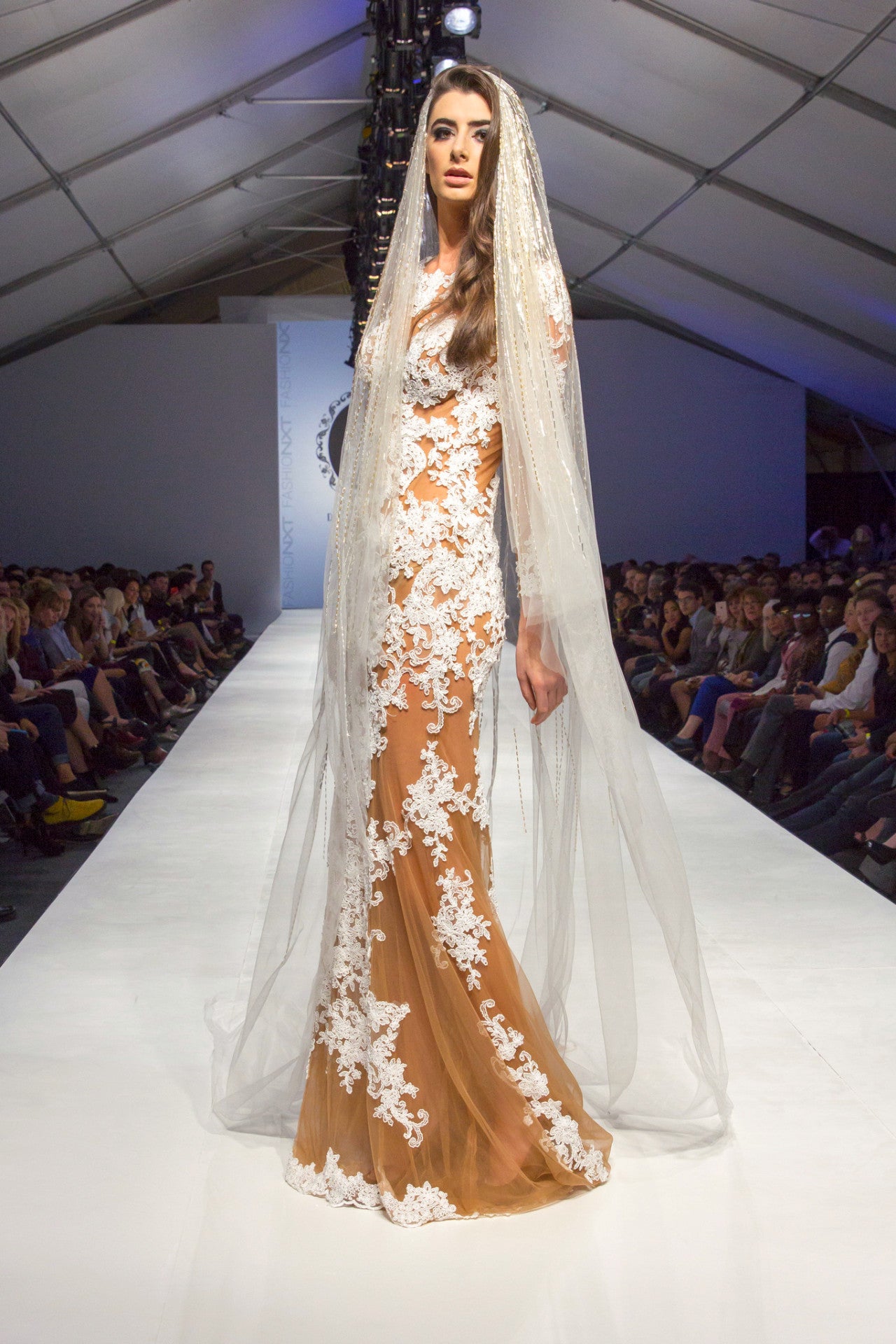 Cathedral Beaded Bridal Veil (#SS16106) - Dream Dresses by P.M.N
 - 9