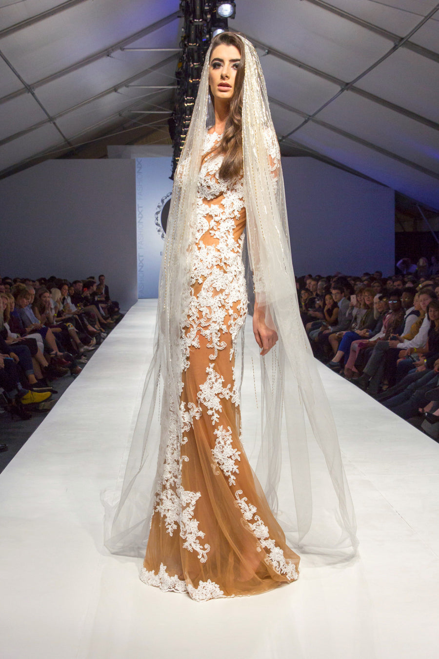 Cathedral Beaded Bridal Veil (#SS16106) - Dream Dresses by P.M.N
 - 9