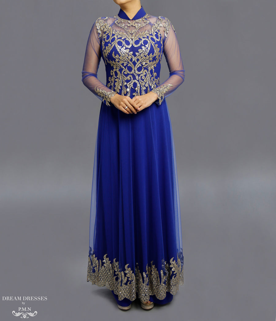 Blue Ao Dai / Mother of The Bride Ao Dai (#SOFIA) - Dream Dresses by P.M.N.