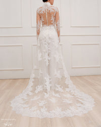 White Bridal Ao Dai | Modern Vietnamese Lace Bridal Dress (#JENINE) - Dream Dresses by P.M.N.