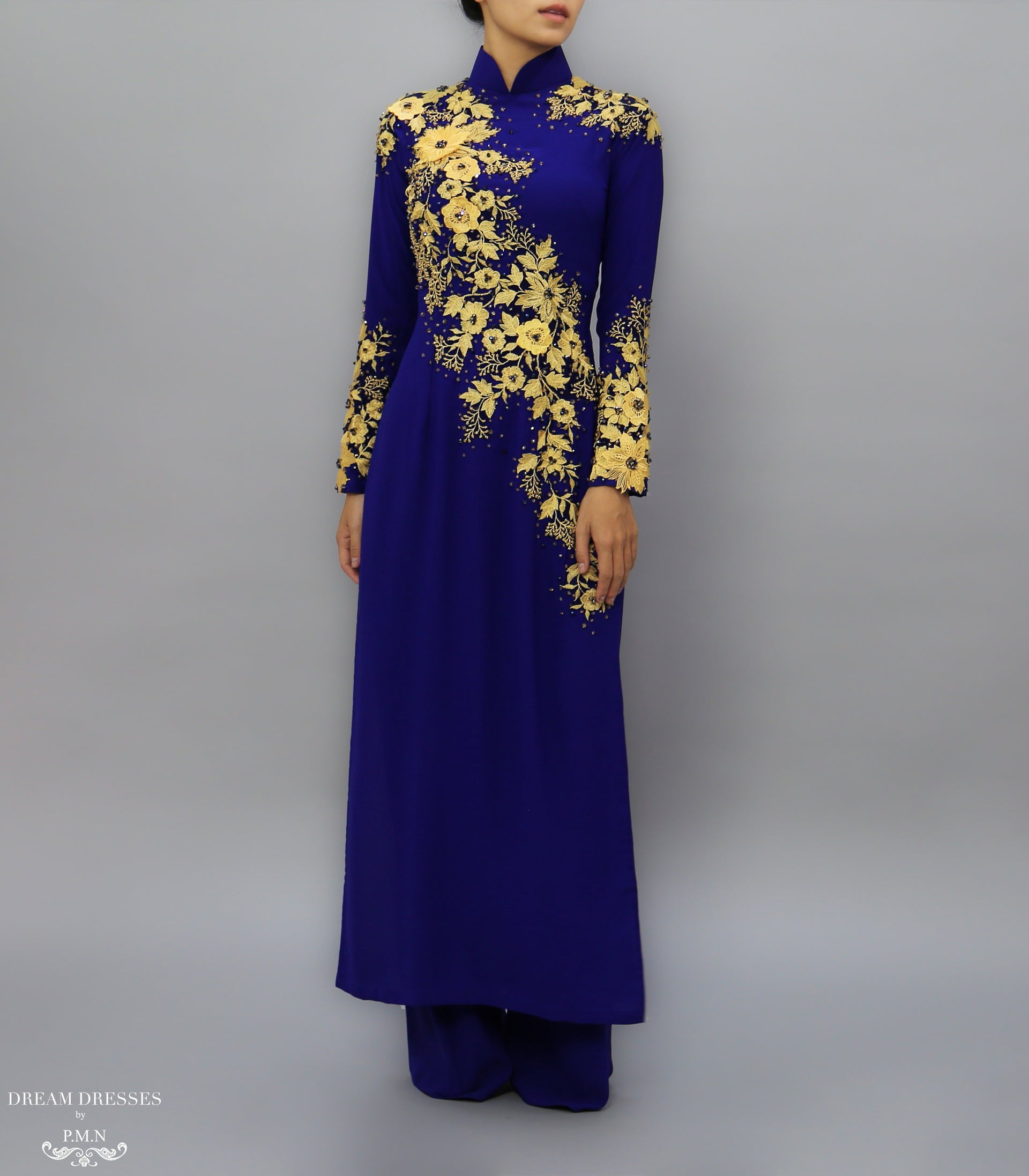 Blue Ao Dai / Mother of The Bride Ao Dai (#MARA) - Dream Dresses by P.M.N.