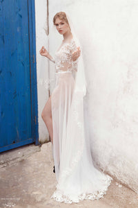 Illusion Long Sleeve Wedding Gown (#Marielle) - Dream Dresses by P.M.N.