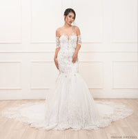 Mermaid Wedding Gown with Rhinestone Crystals (#Miranda) - Dream Dresses by P.M.N.