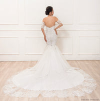 Mermaid Wedding Gown with Rhinestone Crystals (#Miranda) - Dream Dresses by P.M.N.